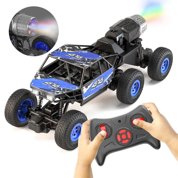 MIRANA MEGA RANGER APP AND REMOTE CONTROL CAR - DUAL MOTOR, LED HEADLIGHTS, SMOKE EXHAUST, 6 DRIVE WHEEL, 2000 MAH LI-ION RECHARGEABLE BATTERY, C TYPE USB CHARGING (PRIME BLUE )