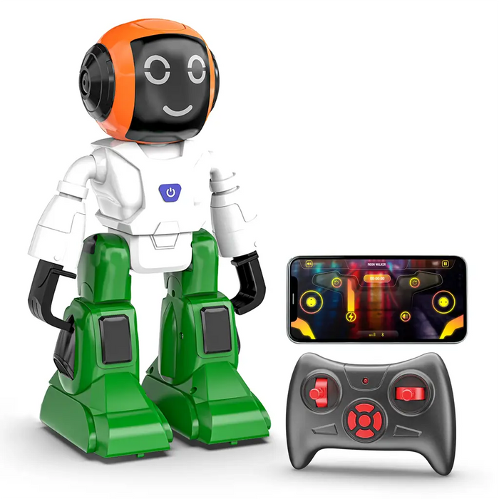 MOONWALKER WALKING AND TALKING ROBOT - IN-BUILT BLUETOOTH SPEAKER, CLAP DETECTION, RECHARGEABLE BATTERY, C TYPE USB CHARGING, VOICE COMMANDS, REMOTE AND APP CONTROL ( TIRANGA )