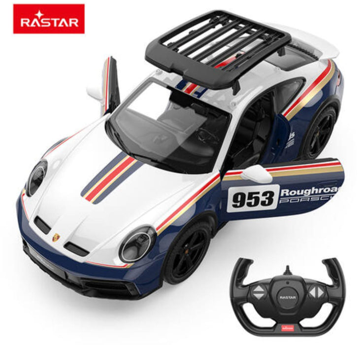 RASTAR, PORSCHE 911 DAKAR USB,2.4Ghz, 6+ AGES RC 1/14 SCALE 10137 -BLACK & WHITE