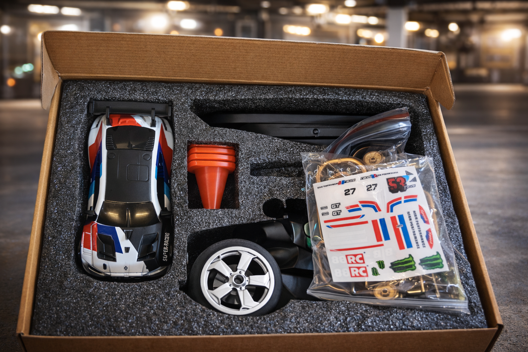 RC DRIFT RACING CAR 1:43 NORC43-B RED & BLUE ALLOY VERSION