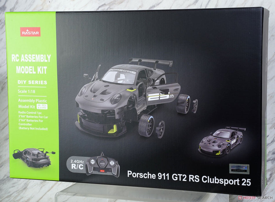 RASTAR 99600 1/18 PORSCHE 911 GT2 RS CLUBSPORT 25 RC ASSEMBLY MODEL KIT (68 PCS & 8 PTS)