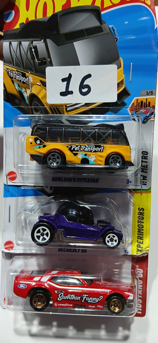 HOT WHEELS CASE-J MAINLINE (PACK OF 3) DIECAST