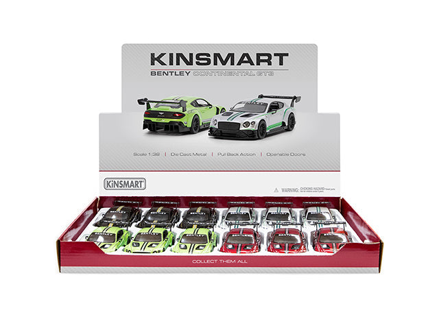 KINSMART BENTLEY CONTINTAL GT3 1:38 SCALE NO:KT5417D (WHITE)