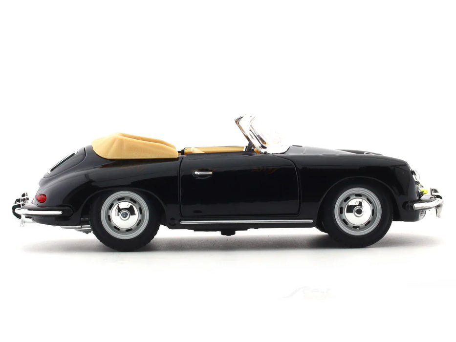 BBURAGO 1961 PORSCHE 356B CABRIOLET BLACK 1:24 SCALE 92078