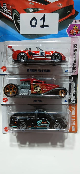 HOT WHEELS - CASE E (2025) - BASIC CAR ASSORTED (PACK OF 3 )-DIECAST