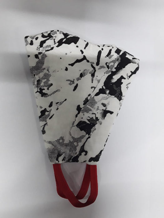 Facemask White Marble Black Small