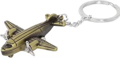 Airplane Metal Gold Key Chain