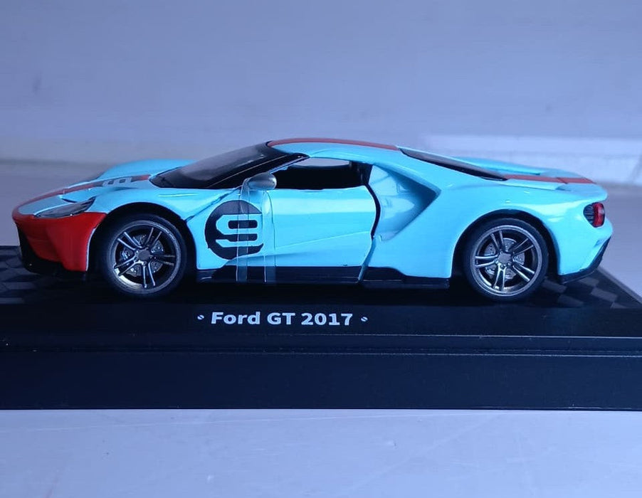 CCA GULF 1:42 FORD GT 2017 DIECAST MODEL 67057F CAR SKY BLUE/ORANGE
