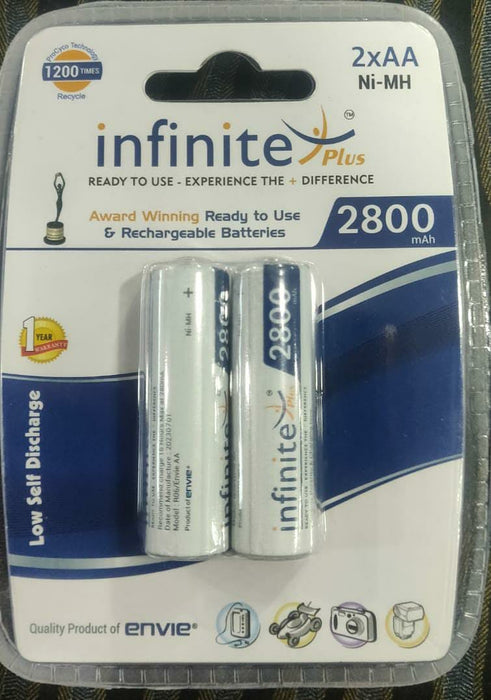 AA INFINITE ENVIE BATTERIES 1.2V 2800 Mah