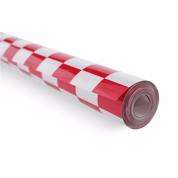COVERING FILM CHECKED RED AND WHITE 1 METER (EMAX)
