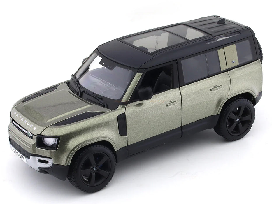 BBURAGO - 1/24 SCALE MODEL LAND ROVER DEFENDER 110 REPLICA MINIATURE SUV 2022 (GREEN) 18-91101S