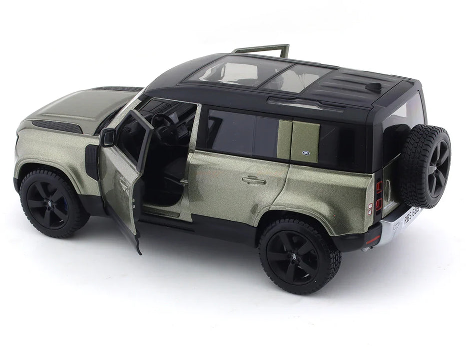 BBURAGO - 1/24 SCALE MODEL LAND ROVER DEFENDER 110 REPLICA MINIATURE SUV 2022 (GREEN) 18-91101GR