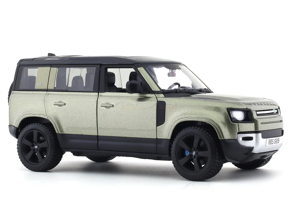 BBURAGO - 1/24 SCALE MODEL LAND ROVER DEFENDER 110 REPLICA MINIATURE SUV 2022 (GREEN) 18-91101S