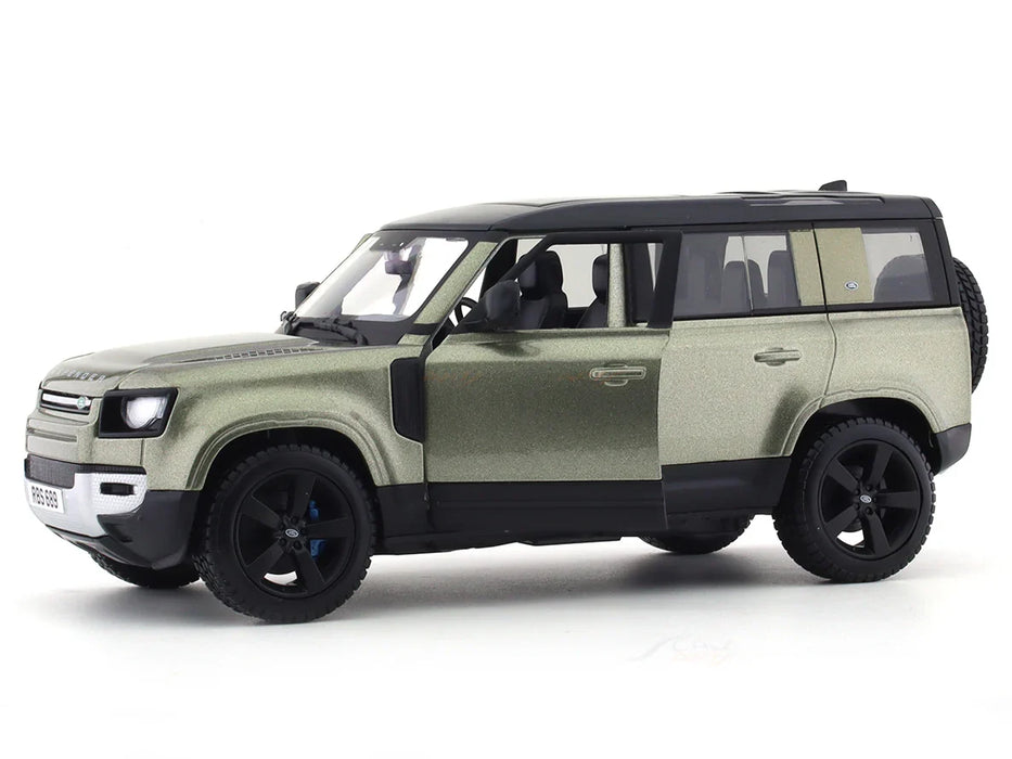 BBURAGO - 1/24 SCALE MODEL LAND ROVER DEFENDER 110 REPLICA MINIATURE SUV 2022 (GREEN) 18-91101S