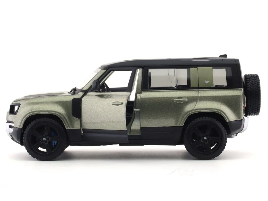 BBURAGO - 1/24 SCALE MODEL LAND ROVER DEFENDER 110 REPLICA MINIATURE SUV 2022 (GREEN) 18-91101GR