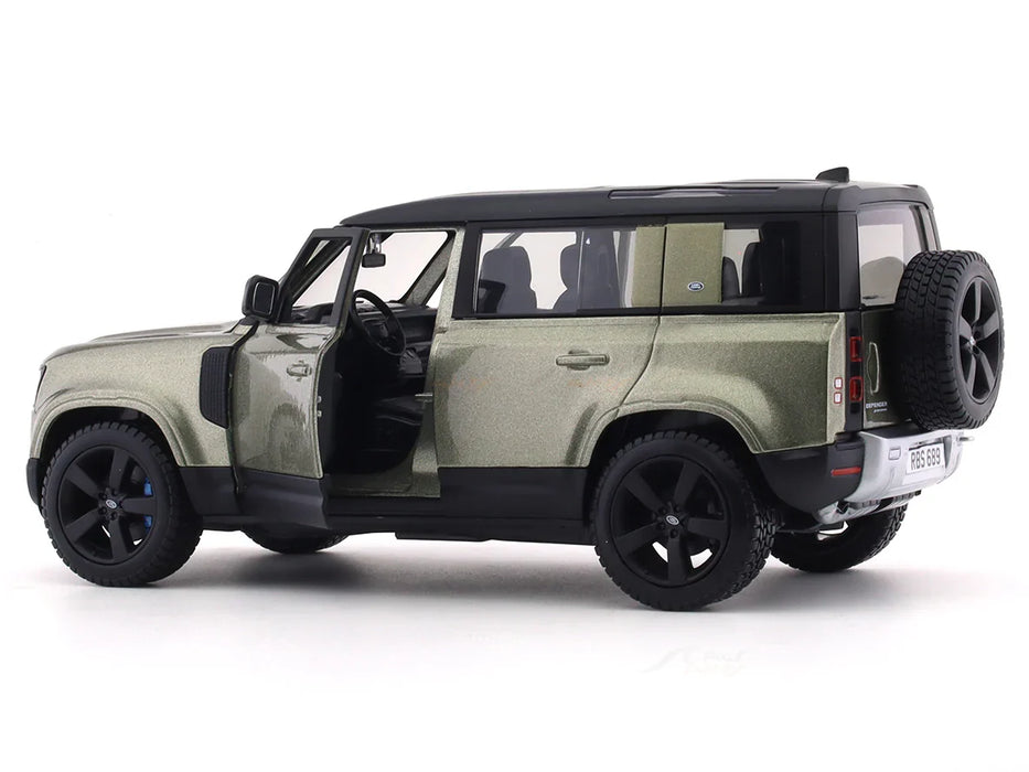 BBURAGO - 1/24 SCALE MODEL LAND ROVER DEFENDER 110 REPLICA MINIATURE SUV 2022 (GREEN) 18-91101GR