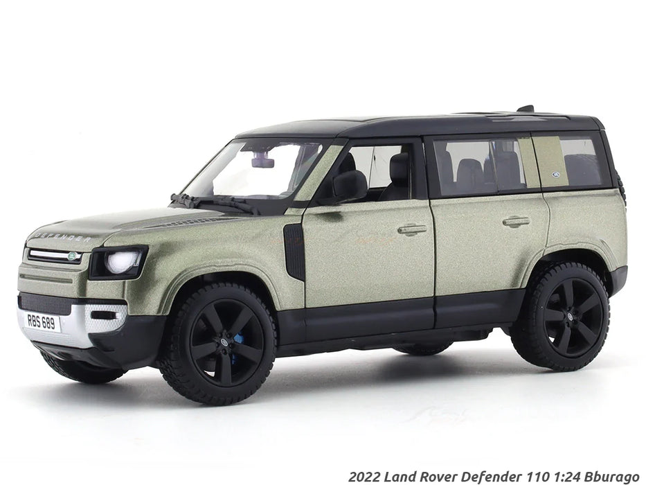 BBURAGO - 1/24 SCALE MODEL LAND ROVER DEFENDER 110 REPLICA MINIATURE SUV 2022 (GREEN) 18-91101GR