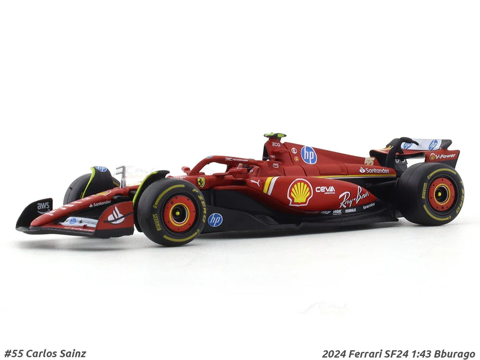 BBURAGO FERRARI SF24 CARLOS SAINZ 1:18 SCALE DIECAST MODEL