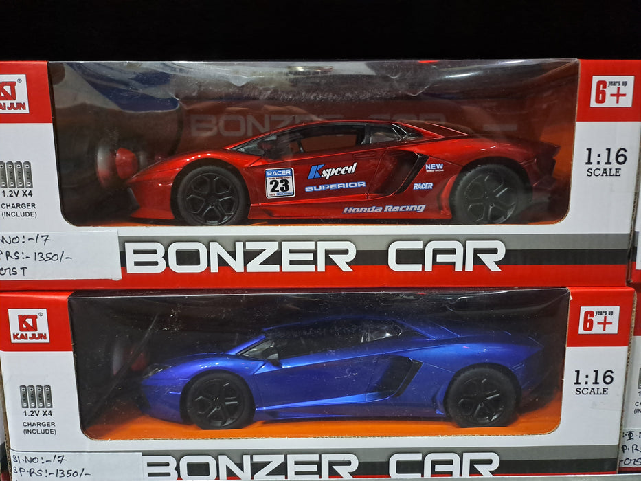 Wembley Toys 1:16 Scale Racing Bonzer Remote Control Car Led Rechargeable Battery RC Car Series With Charger For Kids