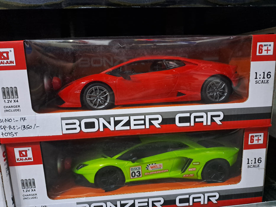Wembley Toys 1:16 Scale Racing Bonzer Remote Control Car Led Rechargeable Battery RC Car Series With Charger For Kids