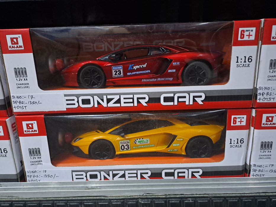 Wembley Toys 1:16 Scale Racing Bonzer Remote Control Car Led Rechargeable Battery RC Car Series With Charger For Kids