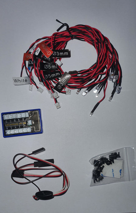 LED LIGHTS CALANDIS 12 NOS WITH BRAKE SIMULATION FLASHING LIGHTS FOR RC CAR 1/10