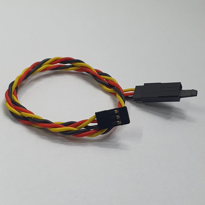 TWISTED 12/30CM 22AWG SERVO LEAD (JR) EXTENTION CABLE WITH HOOK