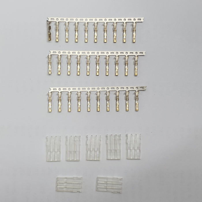 POWER BOX JR SERVO CONNECTOR - PACK OF 10 FEMALE SERVO LEADS AND EXTENSIONS GOLD PLATED PINS FOR HIGH CONDUCTIVITY