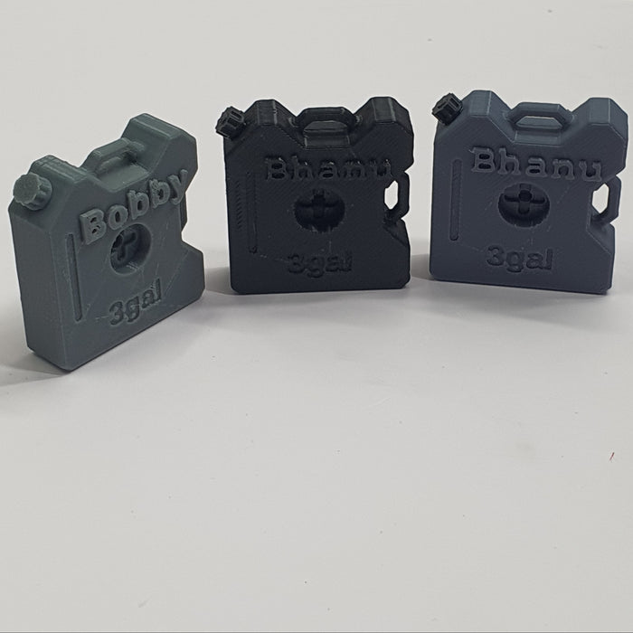 SCALE MINIATURE ACCESSORIES RC MINI JERRY CAN - CUSTOM NAME 3D PRINTED FUEL CAN SCALE RC ACCESSORY