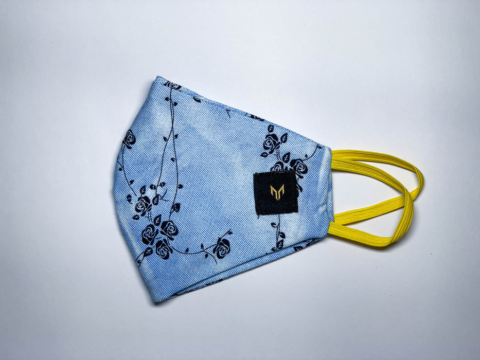 Face mask Blue Rose Small,Medium,Large