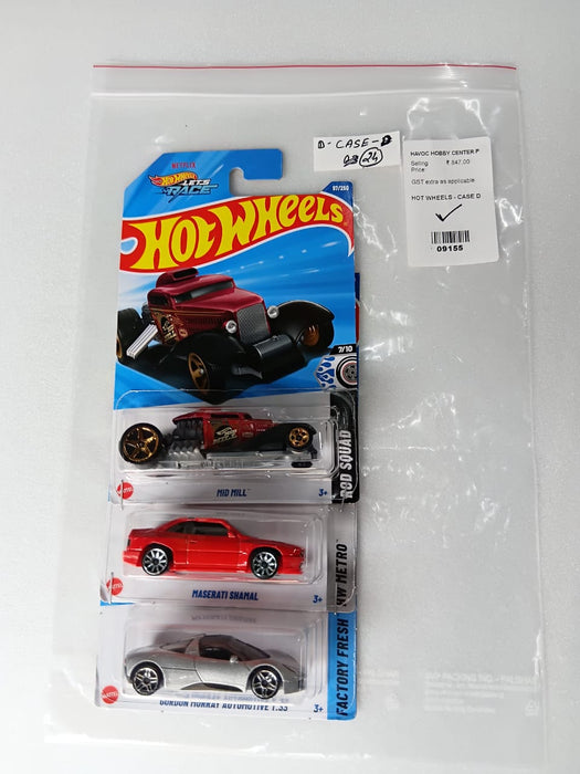 HOT WHEELS - CASE D (2025) - BASIC CAR ASSORTED (PACK OF 3 )-DIECAST