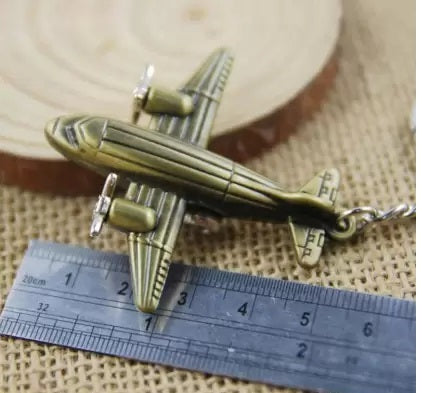 Airplane Metal Gold Key Chain