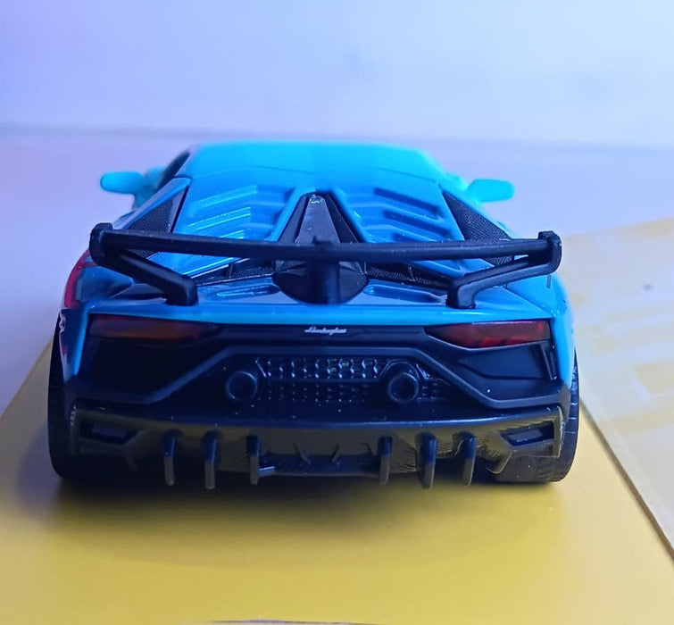 CCA LAMBORGHINI AVENTADOR SVJ 1/36 12005 SKY BLUE & BLUE DIECAST MODEL