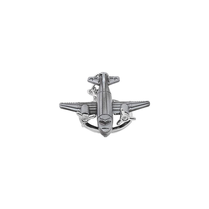 Airplane Metal Silver Key Chain