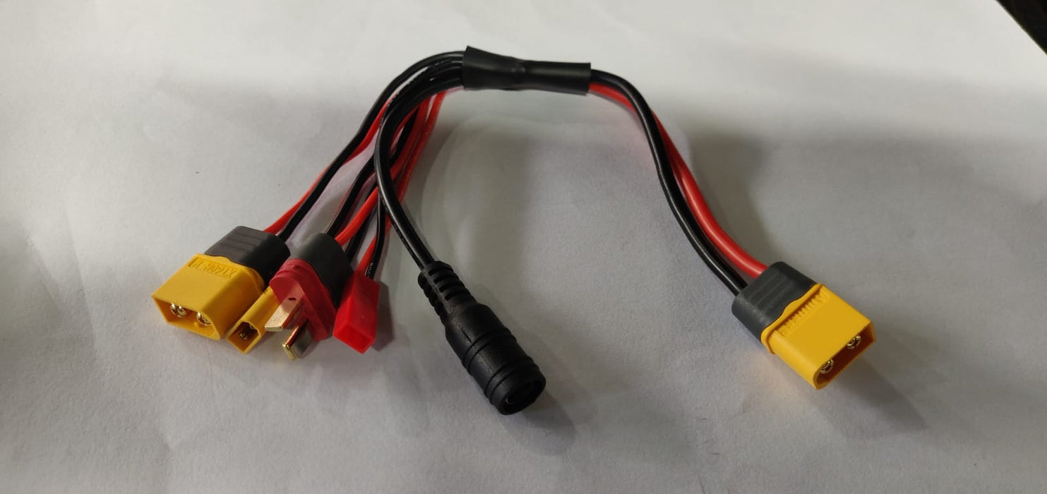 20CM 20AWG XT60 MALE PLUG TO XT60 XT30 DC5.5 T PLUG CHARGER ADAPTER CABLE