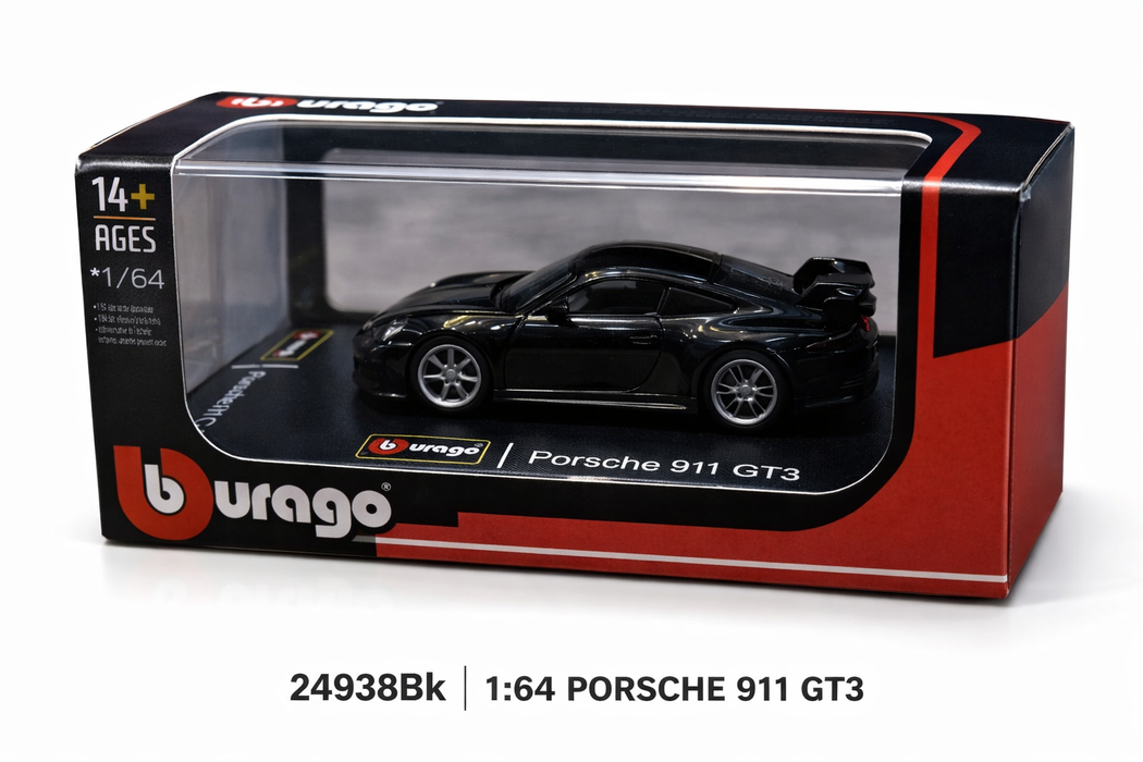 BBURAGO 24938BK 1:64 PORSCHE 911 GT3