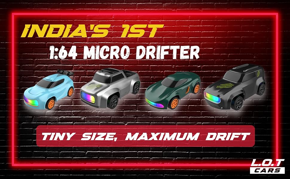 L.O.T  DASH 1:64 MICRO DESKTOP DRIFTER CAR (BLACK) INTERCHANGEABLE WHEEL SLEEVES