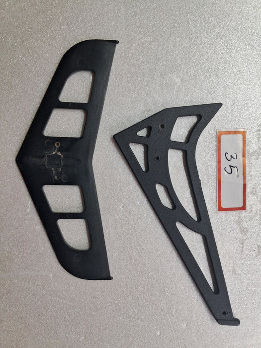 450 HILLER HELI VERTICAL AND HORIZONTAL STABLIZER 2PCS  PRE OWNED QUALITY