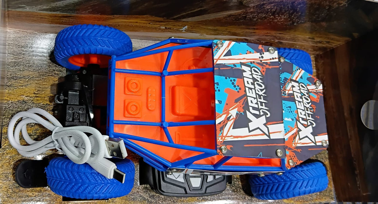 MIRANA DUSTER WATCH REMOTE 2WD, SCALE 1:20, ALL TERRAIN VEHICLE  2.4 GHZ RANGE, 1200 MAH BATTERY, C-TYPE RECHARGEABLE BATTERY, 1.5*POWERFULL BOOST (ORANGE BLUE)