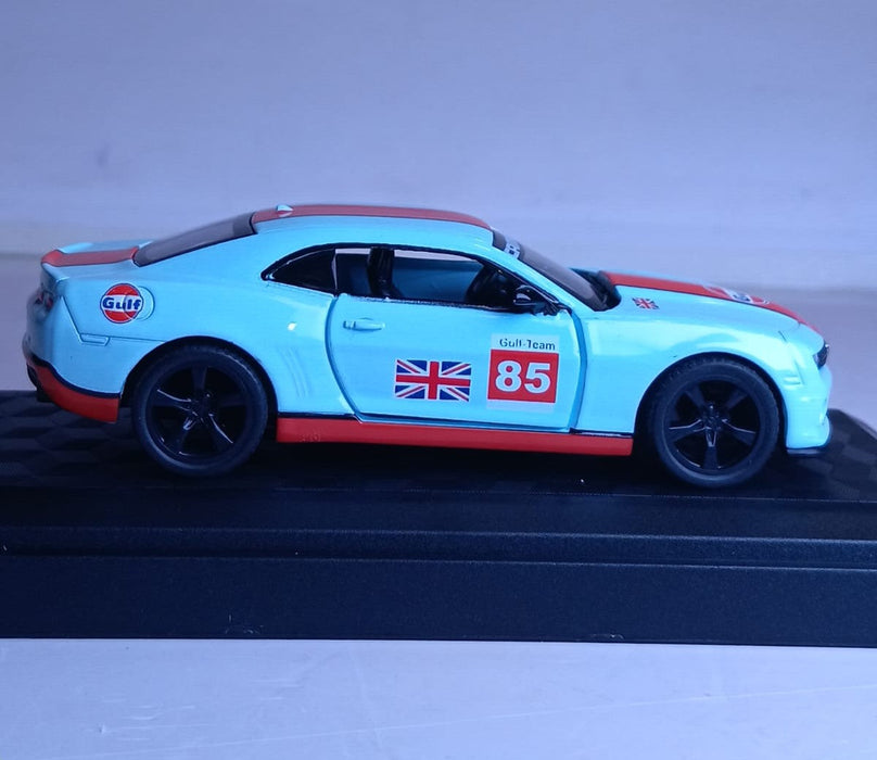 CCA GULF 1:43 2013 CHEVROLET CAMARO SS DIECAST MODEL 67026F CAR SKY BLUE/ORANGE