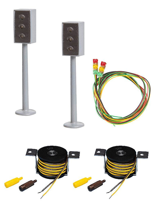 Faller 2Led Traffic Lights With Stop Section 161656