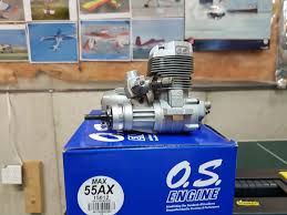 OS MAX 55 AX (40K)ENGINE W/E 3071 SILENCER 15612