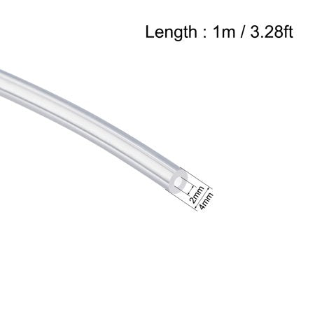 SILICONE RUBBER TRANSPARENT  TUBE 2MMX4MM