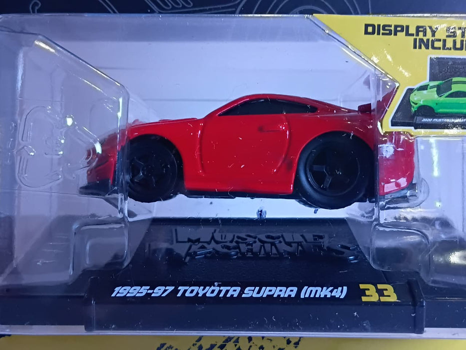 MAISTO MUSCLE MACHINES 1/64 SCALE 1995-97 TOYOTA SUPRA (MK4) METAL DIECAST RED SERIES 6 MODEL 33 CODE 15526