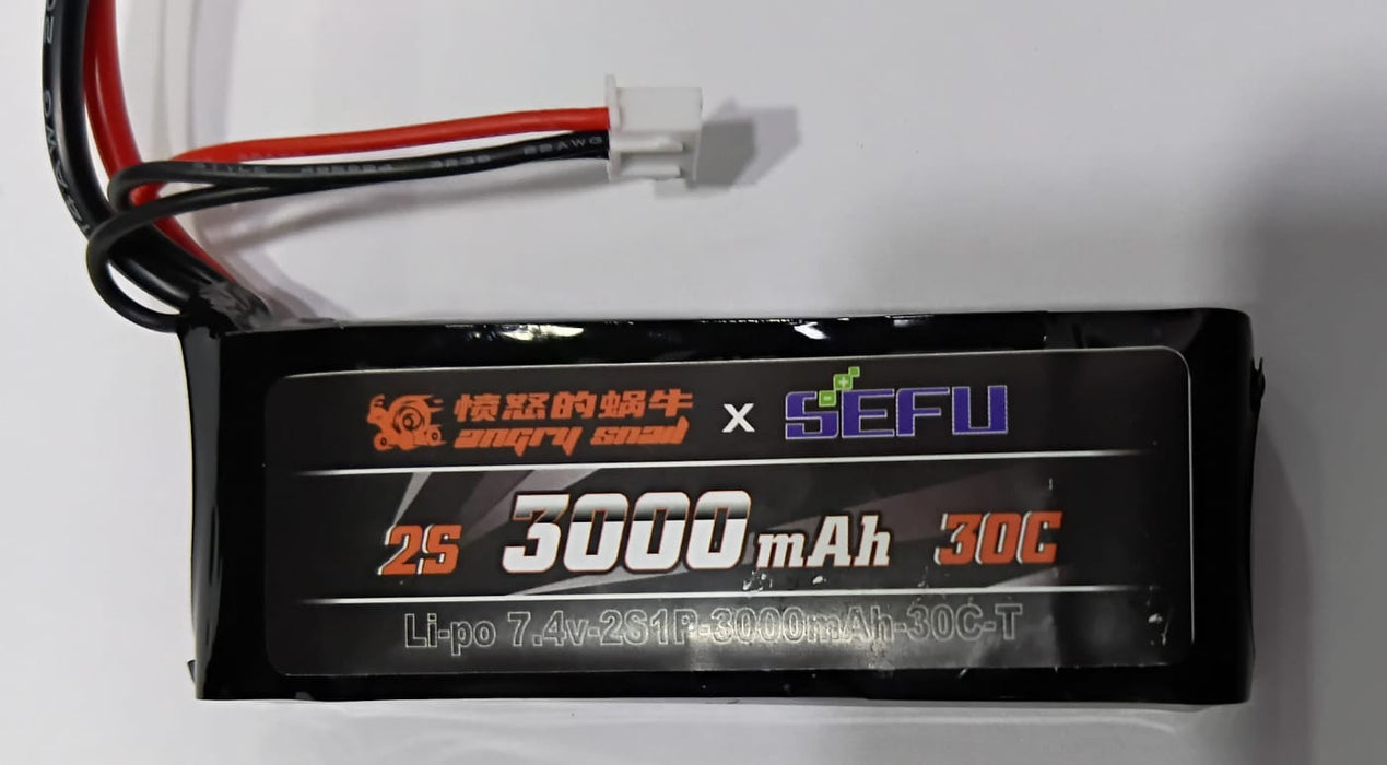 LIPO 7.4V 2S 30C 3000MAH BATTERY WITH T CONNECTOR