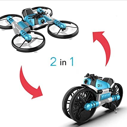 MOTOR CYCLE/QUADCOPTER TOY-LEAP 2 IN 1 (BLUE AND GREEN)
