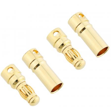 GOLD  BULLET CONNECTORS 4MM PAIR