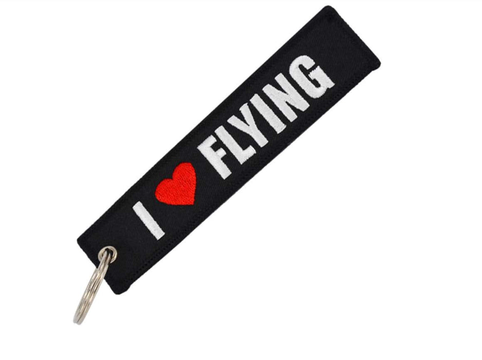 EMBROIDERED KEYRING I LOVE FLYING