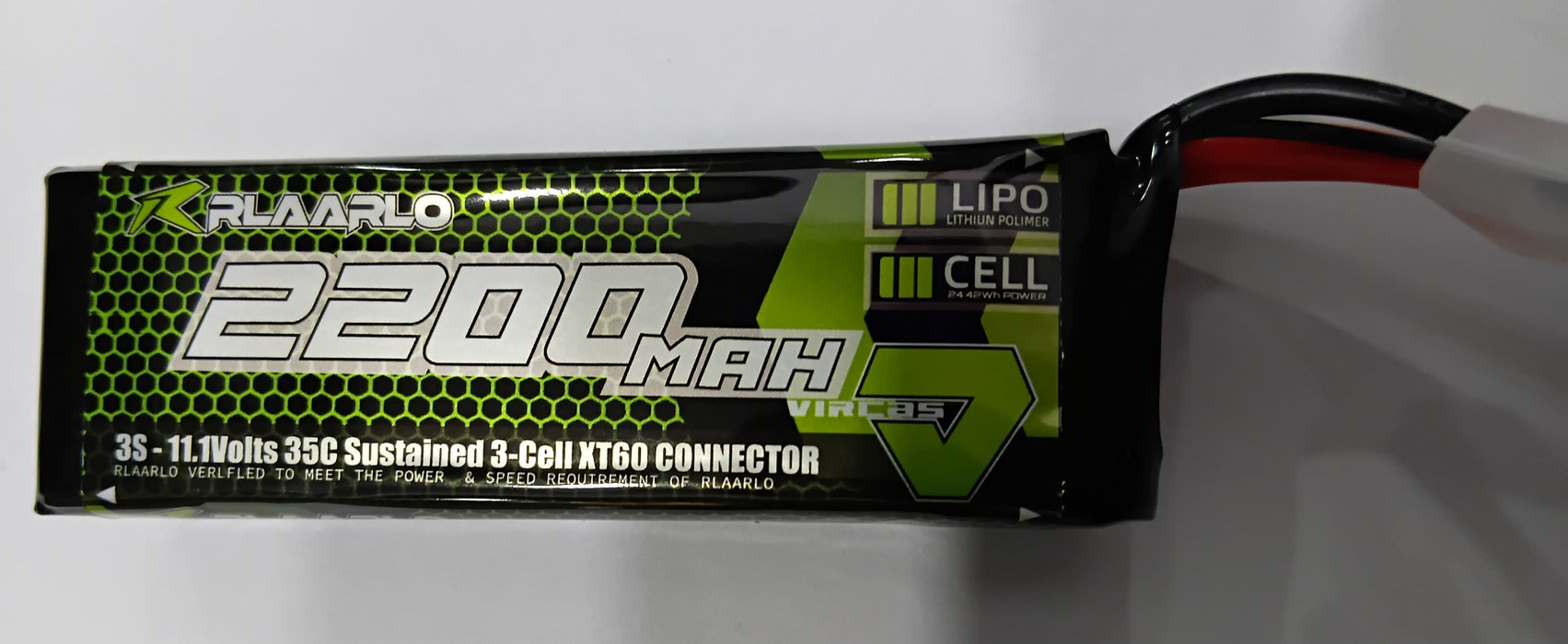 LIPO 11.1V 3S 35C 2200MAH BATTERY XT60 PLUG -RLAARLO