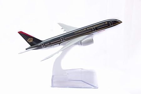 AIRPLANE DIECAST METAL ROYAL JORDANIAN BOEING 787 DREAM LINER 16CM